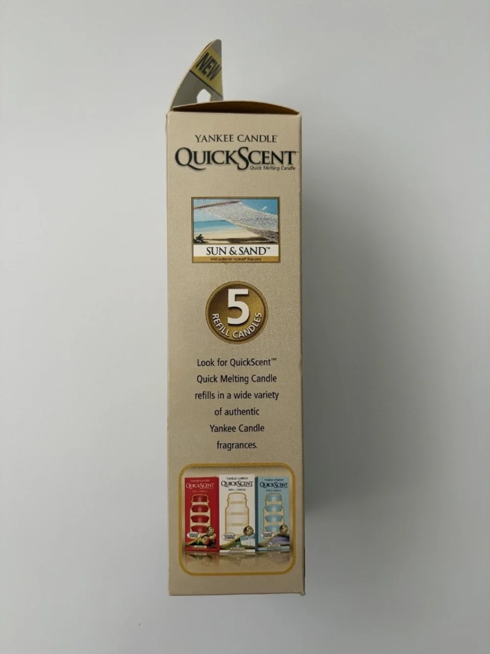 New Yankee Candle Quick Scent Sun & Sand 5 Refill Candles NIB Air Freshener